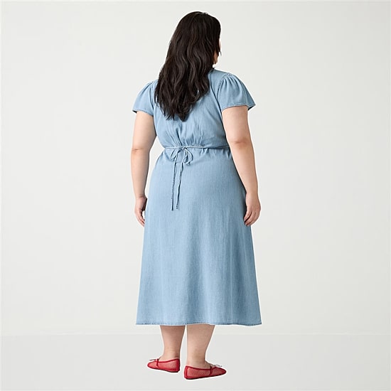 Levi's® Womens Plus Midi V Neck Sheath Dress