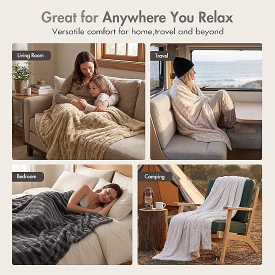 Madison Park York Long Faux-Fur Throw