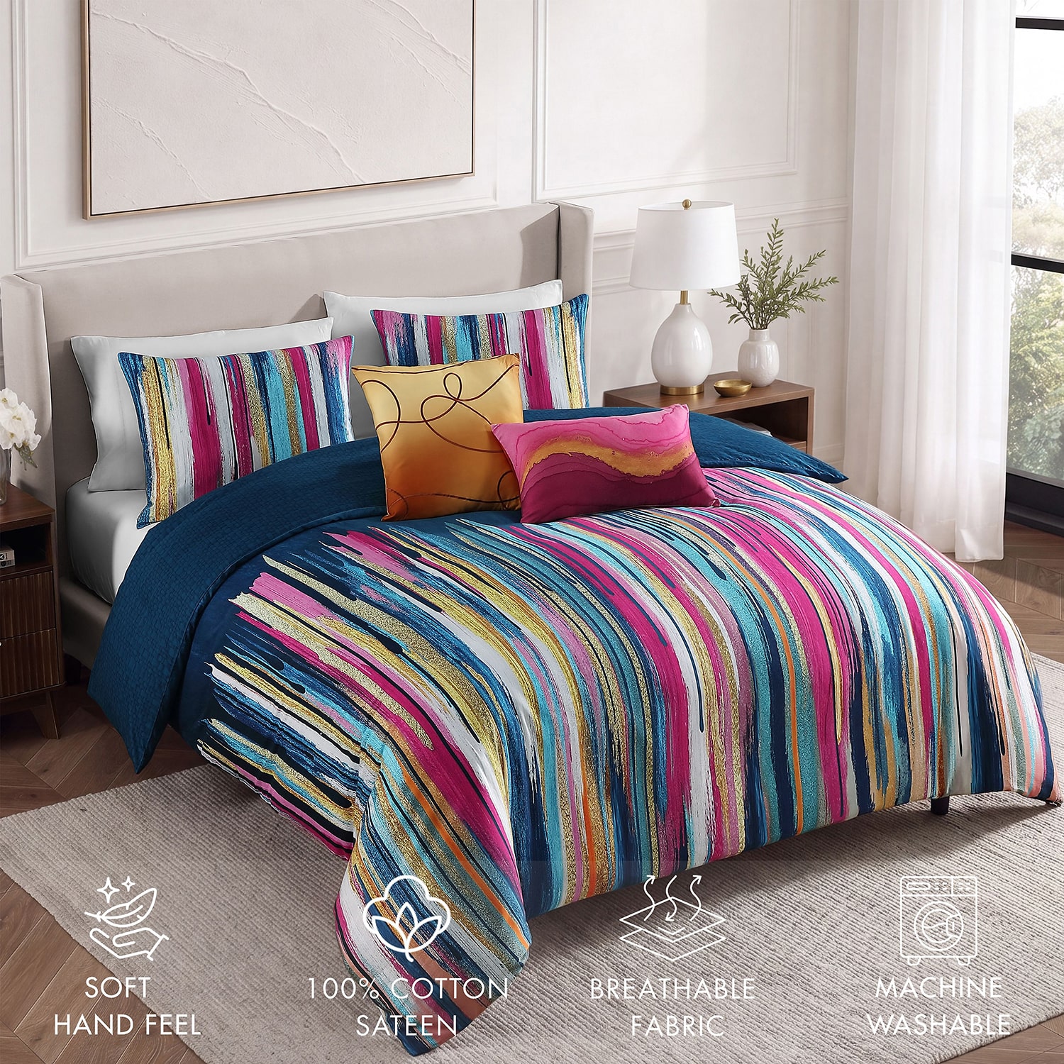 Bebejan Modern Palette 5-pc. Reversible Comforter Set