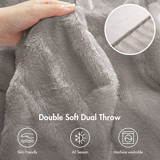 Madison Park York Long Faux-Fur Throw