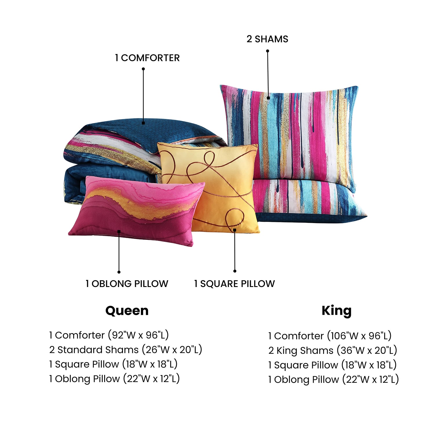 Bebejan Modern Palette 5-pc. Reversible Comforter Set
