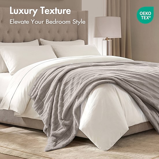 Madison Park York Long Faux-Fur Throw