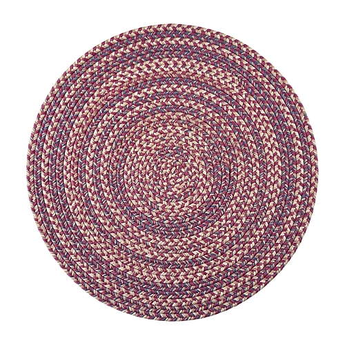 Capel Inc. 3x3 Round Andreanna Braided Reversible Indoor Oval Area Rug In Red