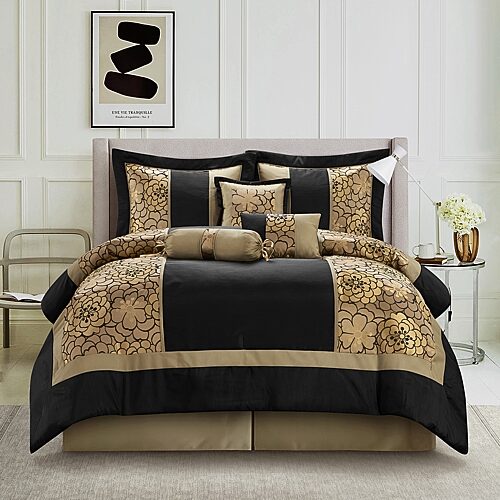 Stratford Park Emery 7-pc. Midweight Complete Bedding Set, One Size, Black