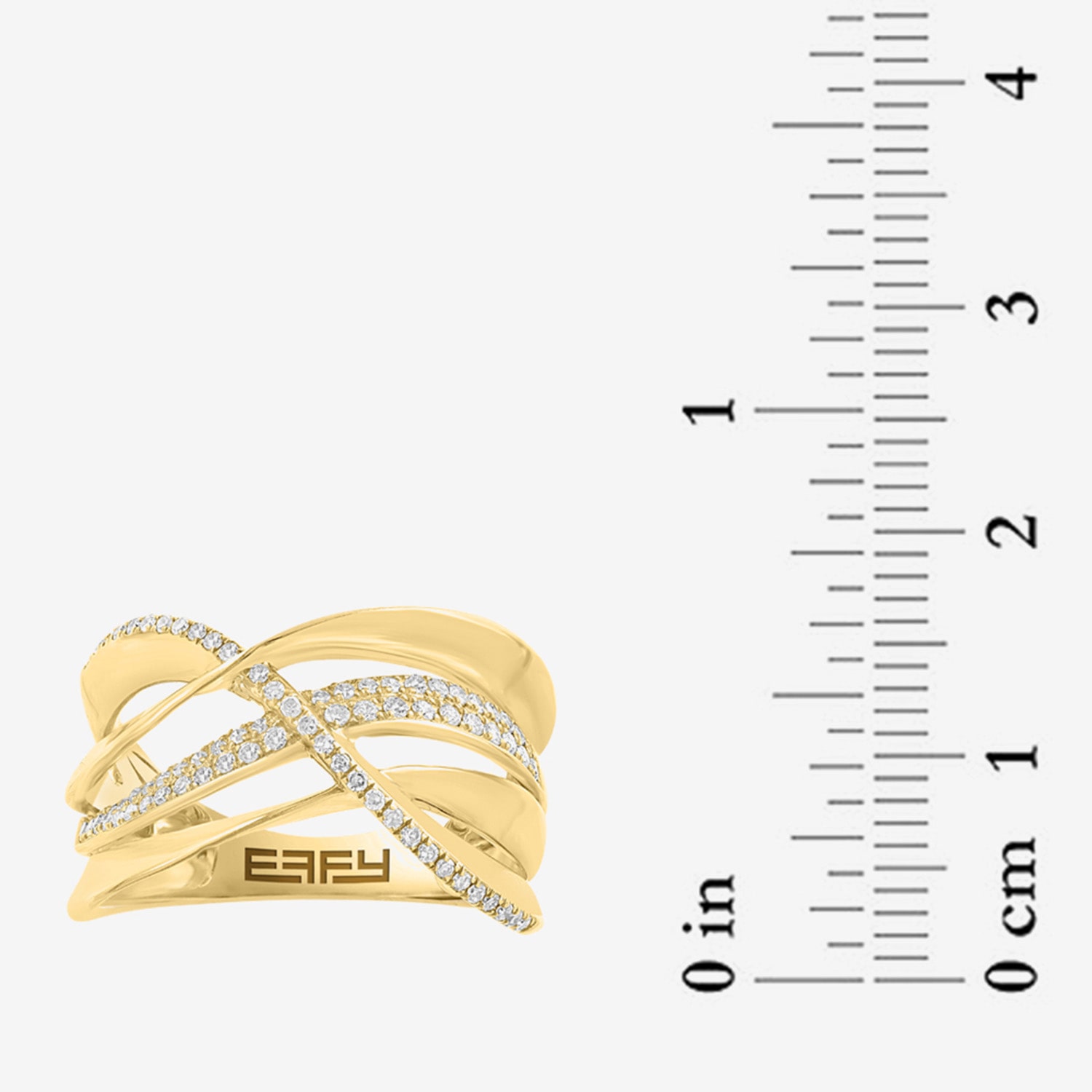 Effy Final Call Limited Quantities! Womens 3MM 1/3 CT. T.W. Natural White Diamond 14K Gold Crossover Band