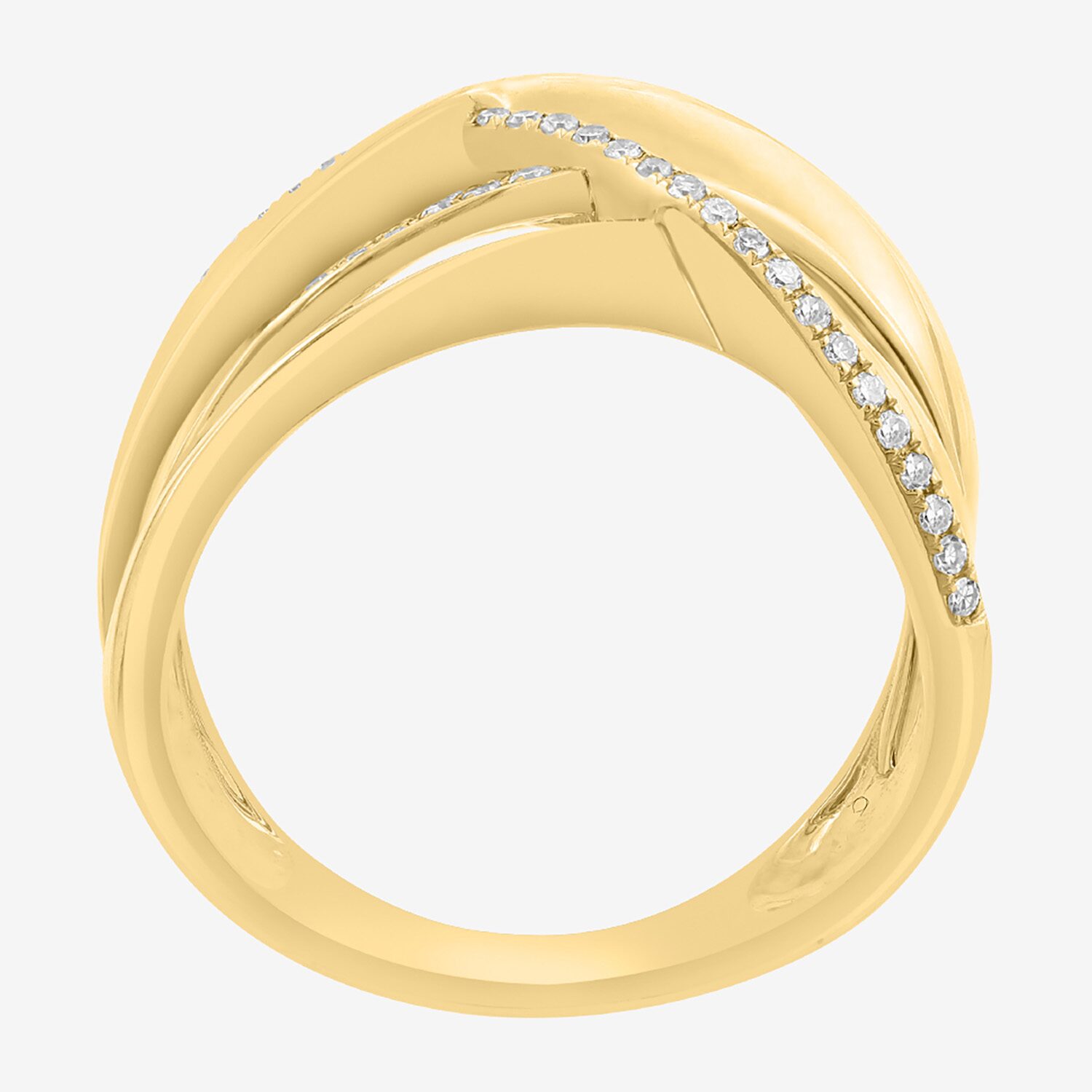 Effy Final Call Limited Quantities! Womens 3MM 1/3 CT. T.W. Natural White Diamond 14K Gold Crossover Band