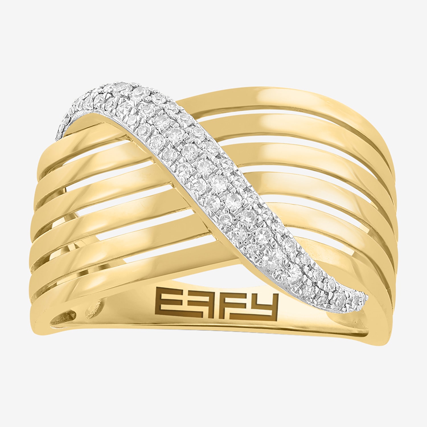Effy Final Call Limited Quantities! Womens 2.5MM 1/5 CT. Natural White Diamond 14K Gold Band