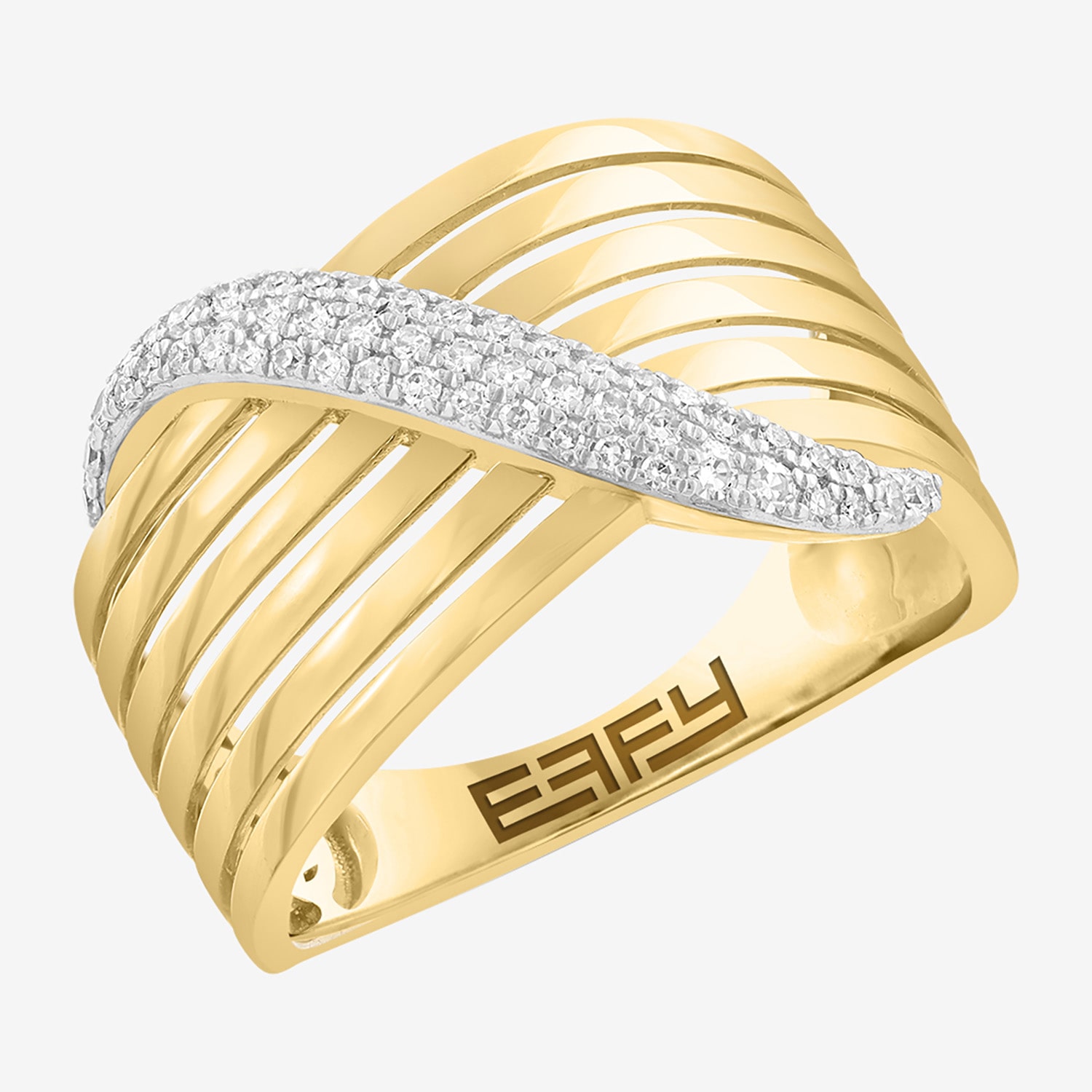 Effy Final Call Limited Quantities! Womens 2.5MM 1/5 CT. Natural White Diamond 14K Gold Band