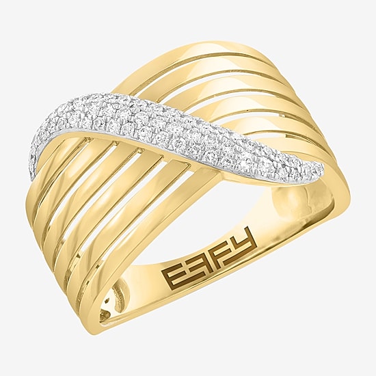 Effy Final Call Limited Quantities! Womens 2.5MM 1/5 CT. Natural White Diamond 14K Gold Band