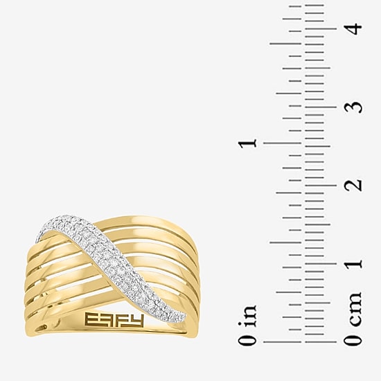 Effy Final Call Limited Quantities! Womens 2.5MM 1/5 CT. Natural White Diamond 14K Gold Band
