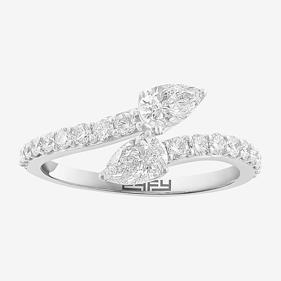 Effy Final Call Limited Quantities! Womens 1 CT. T.W. Lab Grown White Diamond 14K Gold Bypass  Band