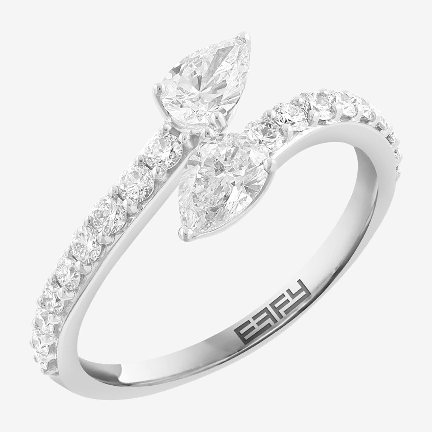 Effy Final Call Limited Quantities! Womens 1 CT. T.W. Lab Grown White Diamond 14K Gold Bypass  Band