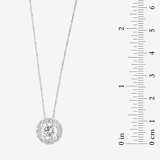 Effy Final Call Limited Quantities! Womens 3/4 CT. T.W. Lab Grown White Diamond 14K White Gold Round 18 Inch Pendant Necklace
