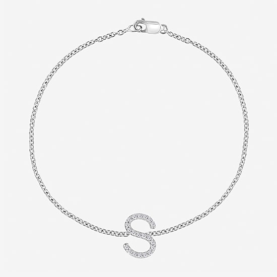 Effy Final Call Limited Quantities! Womens 1/7 CT. T.W. Natural White Diamond Sterling Silver Charm Bracelet
