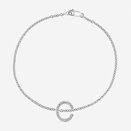 Effy Final Call Limited Quantities! Womens 1/8 CT. T.W. Natural White Diamond Sterling Silver Charm Bracelet
