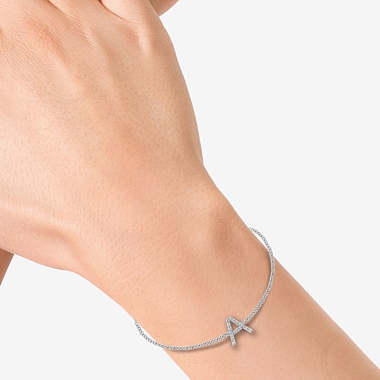 Effy Final Call Limited Quantities! Womens 1/7 CT. T.W. Natural White Diamond Sterling Silver Charm Bracelet