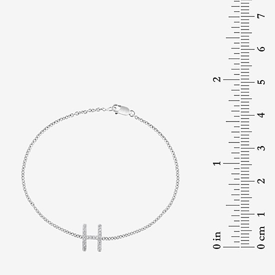 Effy Final Call Limited Quantities! Womens 1/7 CT. T.W. Natural White Diamond Sterling Silver Charm Bracelet