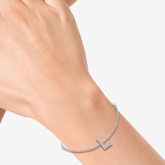 Effy Final Call Limited Quantities! Womens 1/7 CT. T.W. Natural White Diamond Sterling Silver Charm Bracelet