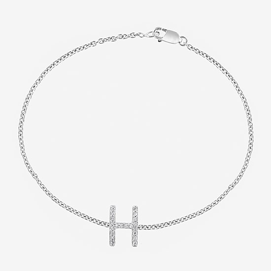 Effy Final Call Limited Quantities! Womens 1/7 CT. T.W. Natural White Diamond Sterling Silver Charm Bracelet