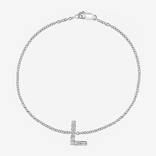 Effy Final Call Limited Quantities! Womens 1/7 CT. T.W. Natural White Diamond Sterling Silver Charm Bracelet, One Size, White