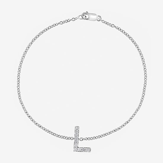 Effy Final Call Limited Quantities! Womens 1/7 CT. T.W. Natural White Diamond Sterling Silver Charm Bracelet