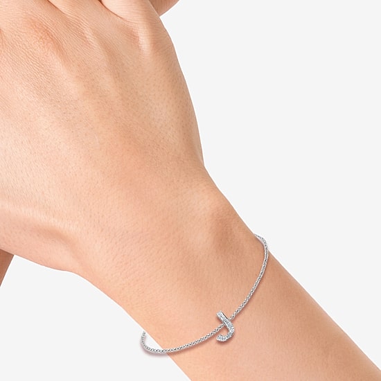 Effy Final Call Limited Quantities! Womens 1/7 CT. T.W. Natural White Diamond Sterling Silver Charm Bracelet