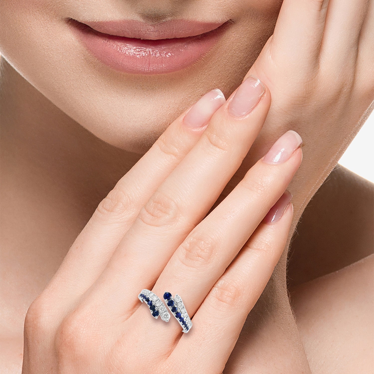 Effy Final Call Limited Quantities! Womens 1/2 CT. T.W. Genuine Blue Sapphire 14K Gold Bypass  Band