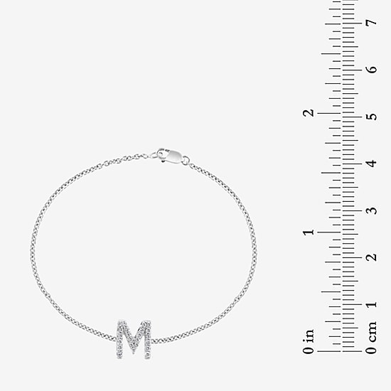 Effy Final Call Limited Quantities! Womens 1/7 CT. T.W. Natural White Diamond Sterling Silver Charm Bracelet