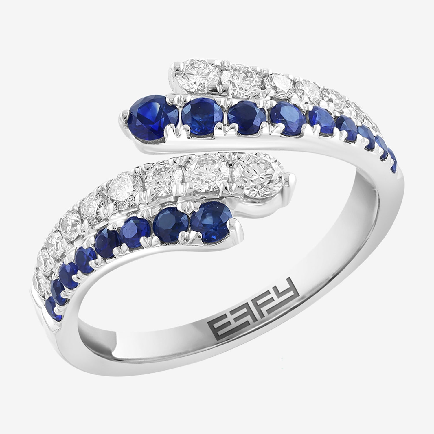 Effy Final Call Limited Quantities! Womens 1/2 CT. T.W. Genuine Blue Sapphire 14K Gold Bypass  Band
