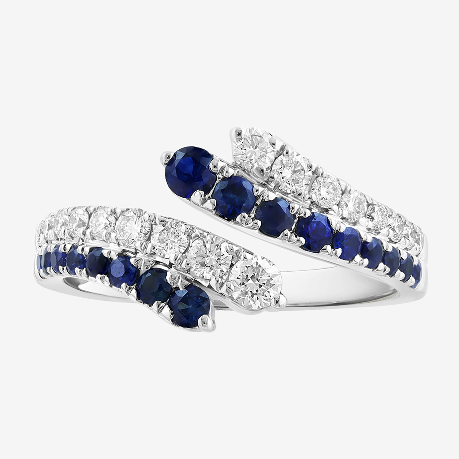 Effy Final Call Limited Quantities! Womens 1/2 CT. T.W. Genuine Blue Sapphire 14K Gold Bypass  Band