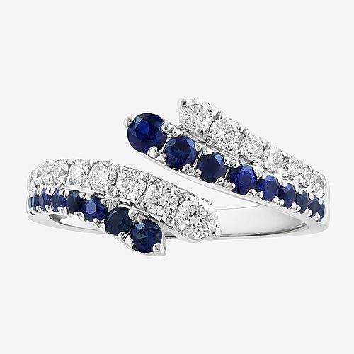Effy Final Call Limited Quantities! Womens 1/2 Ct. T.w. Genuine Blue Sapphire 14k Gold Bypass Band