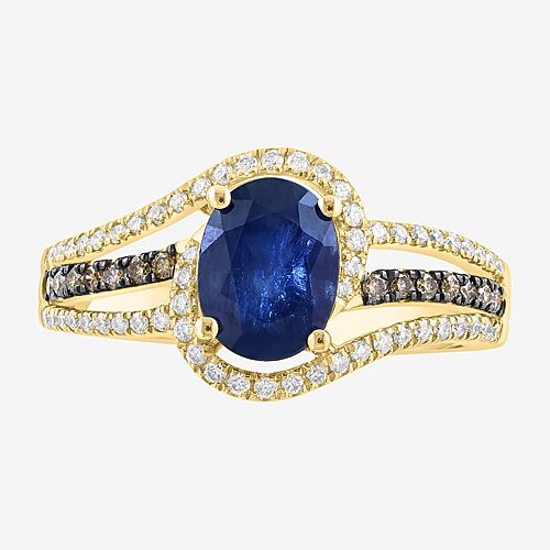 Effy Final Call Limited Quantities! Womens 3/8 Ct. T.w. Genuine Blue Sapphire 14k White Gold Oval Cocktail Ring