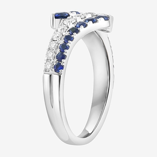 Effy Final Call Limited Quantities! Womens 1/2 CT. T.W. Genuine Blue Sapphire 14K Gold Bypass  Band