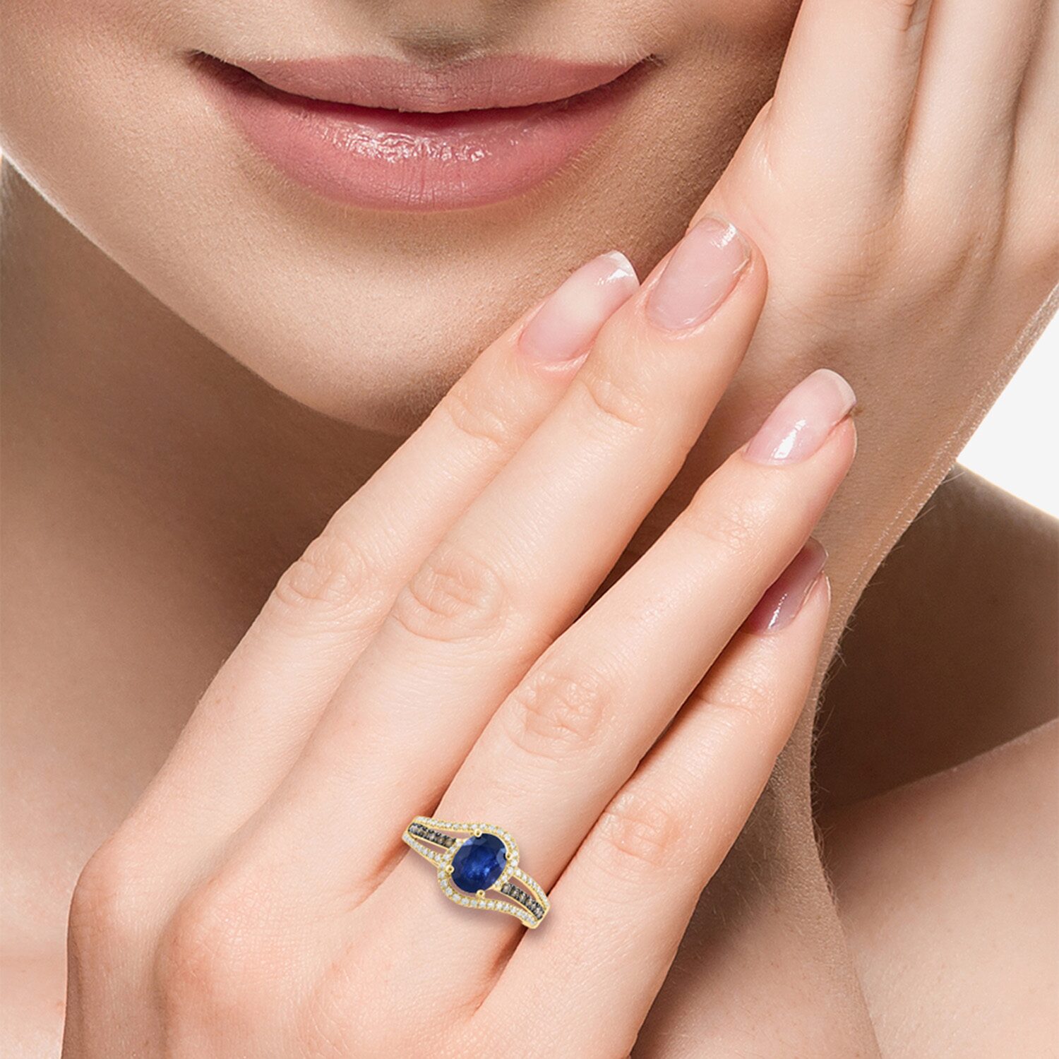 Effy Final Call Limited Quantities! Womens 3/8 CT. T.W. Genuine Blue Sapphire 14K White Gold Oval Cocktail Ring
