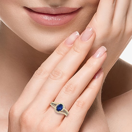 Effy Final Call Limited Quantities! Womens 3/8 CT. T.W. Genuine Blue Sapphire 14K White Gold Oval Cocktail Ring