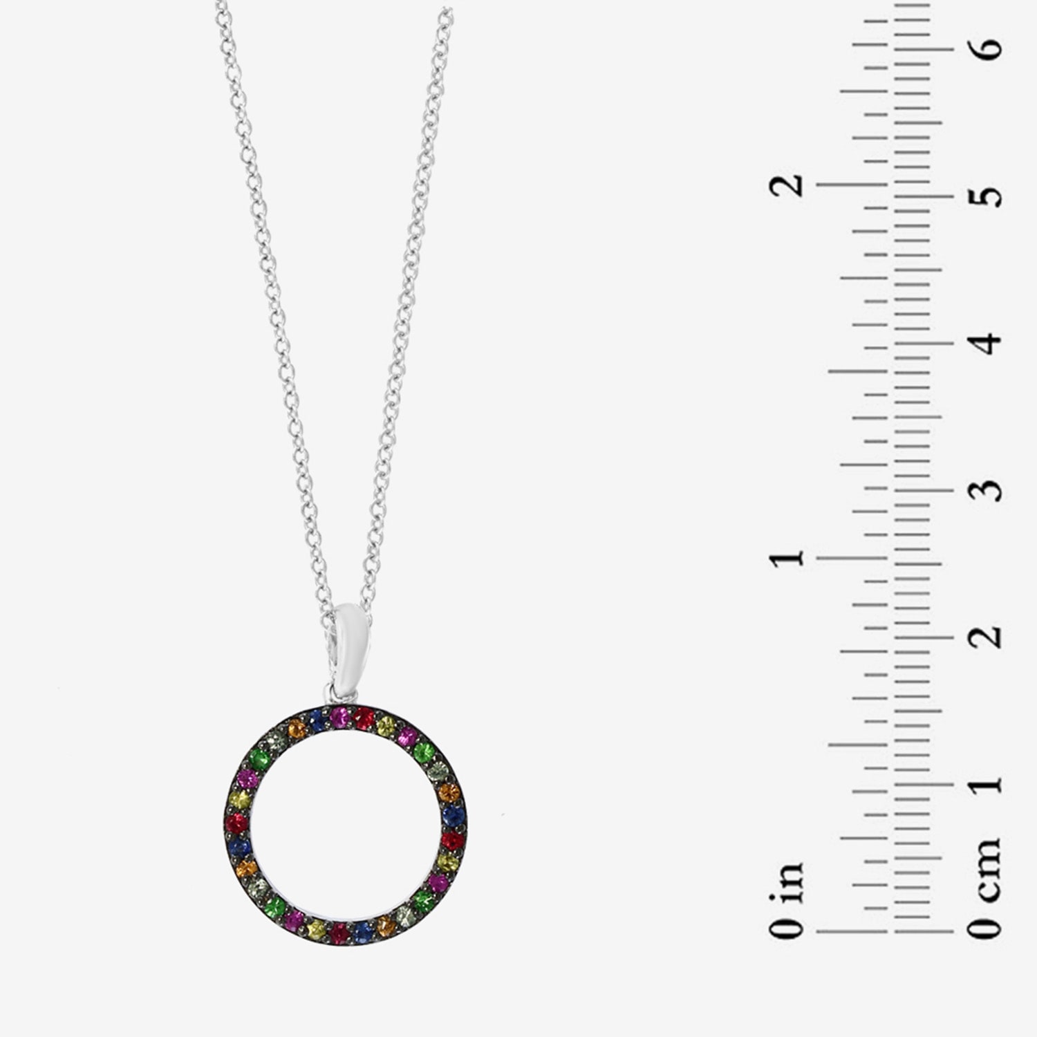 Effy Final Call Limited Quantities! Womens Genuine Multi Color Sapphire Sterling Silver Round 18 Inch Pendant Necklace
