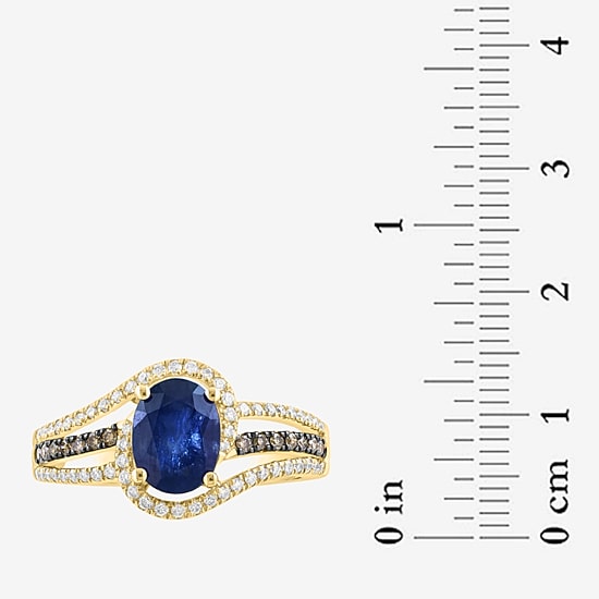 Effy Final Call Limited Quantities! Womens 3/8 CT. T.W. Genuine Blue Sapphire 14K White Gold Oval Cocktail Ring