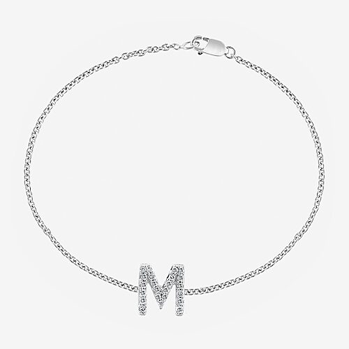 Effy Final Call Limited Quantities! Womens 1/7 CT. T.W. Natural White Diamond Sterling Silver Charm Bracelet, One Size, White