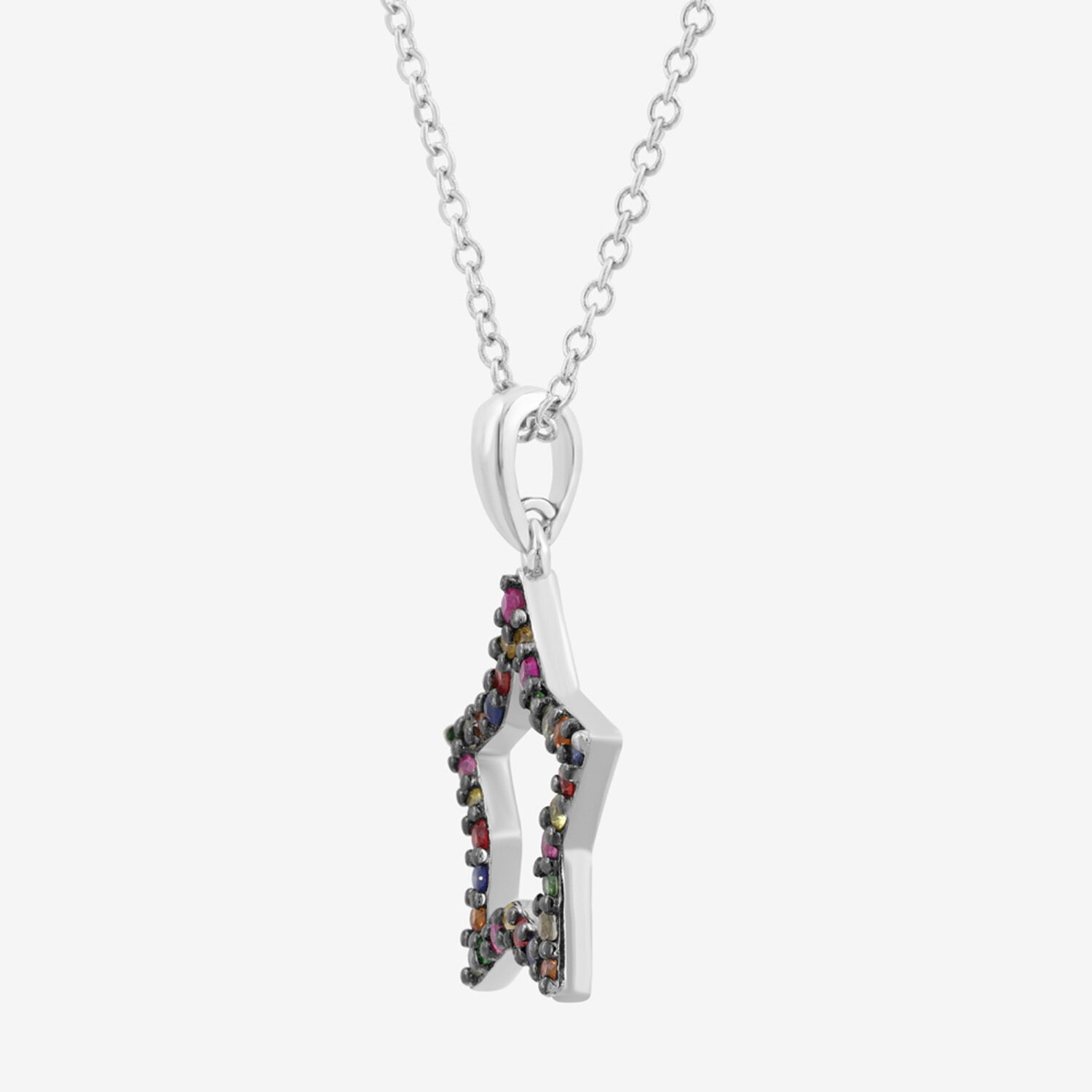 Effy Final Call Limited Quantities! Womens Genuine Multi Color Sapphire Sterling Silver Star 18 Inch Pendant Necklace