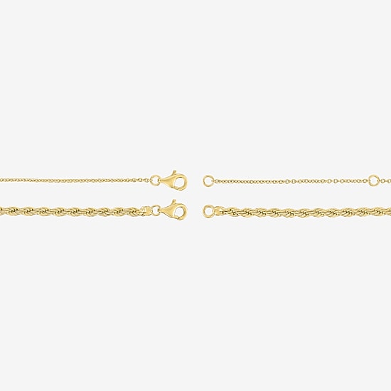 Yes, Please! Womens Lab Created White Sapphire 14K Gold Over Brass 2-pc. Necklace Set