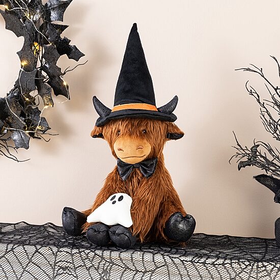 Glitzhome 19" Fabric Highland Cow Tabletop Decor