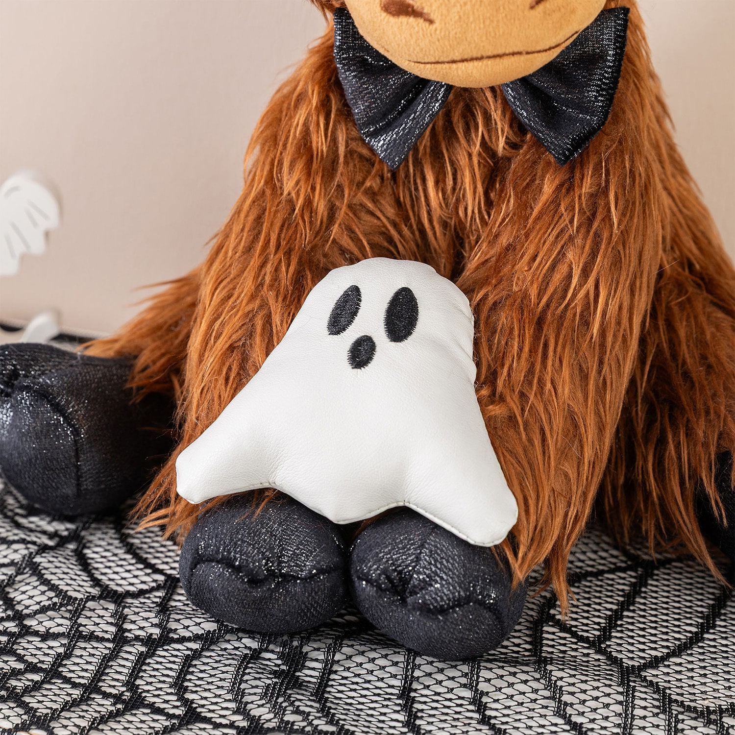 Glitzhome 19" Fabric Highland Cow Halloween Tabletop Decor