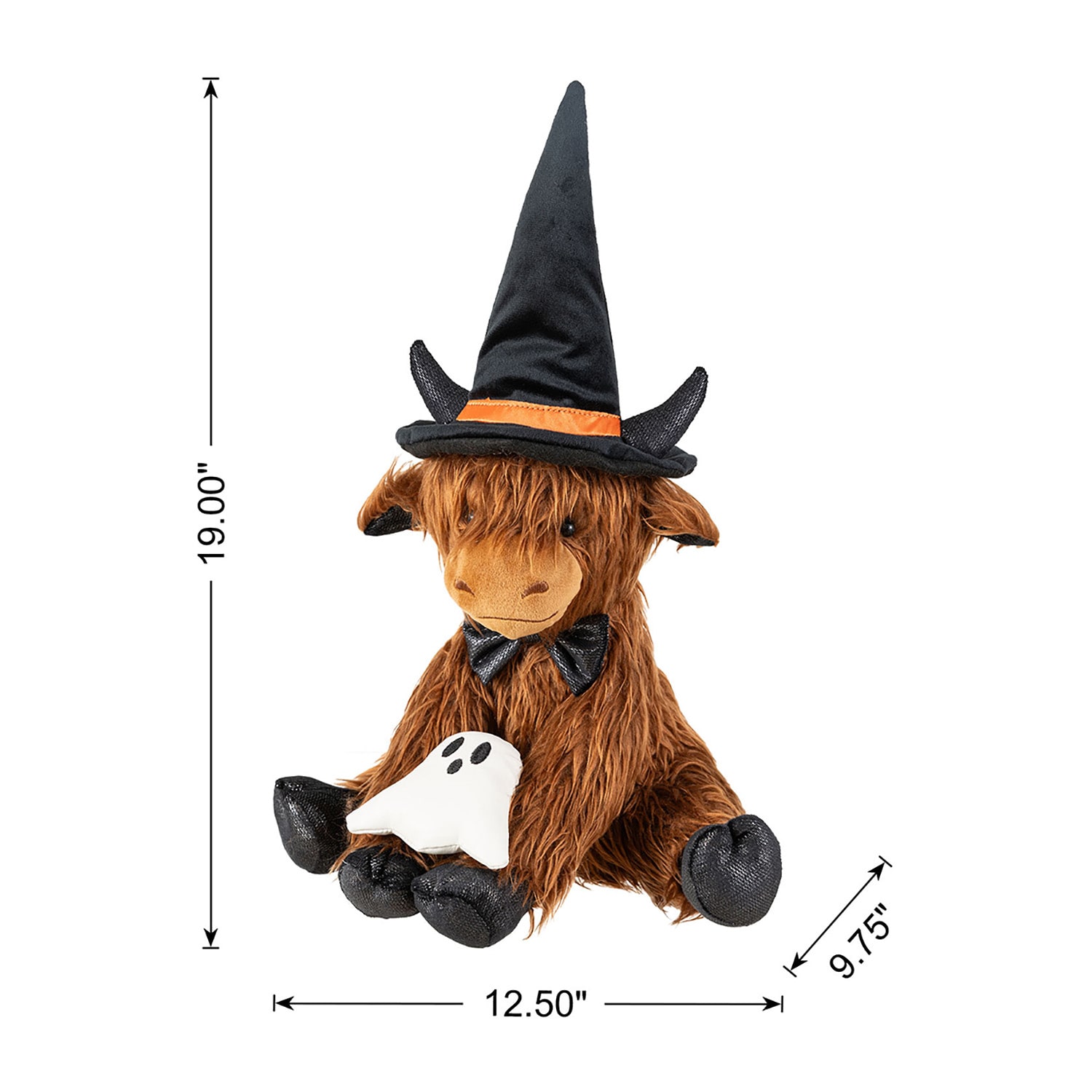 Glitzhome 19" Fabric Highland Cow Halloween Tabletop Decor
