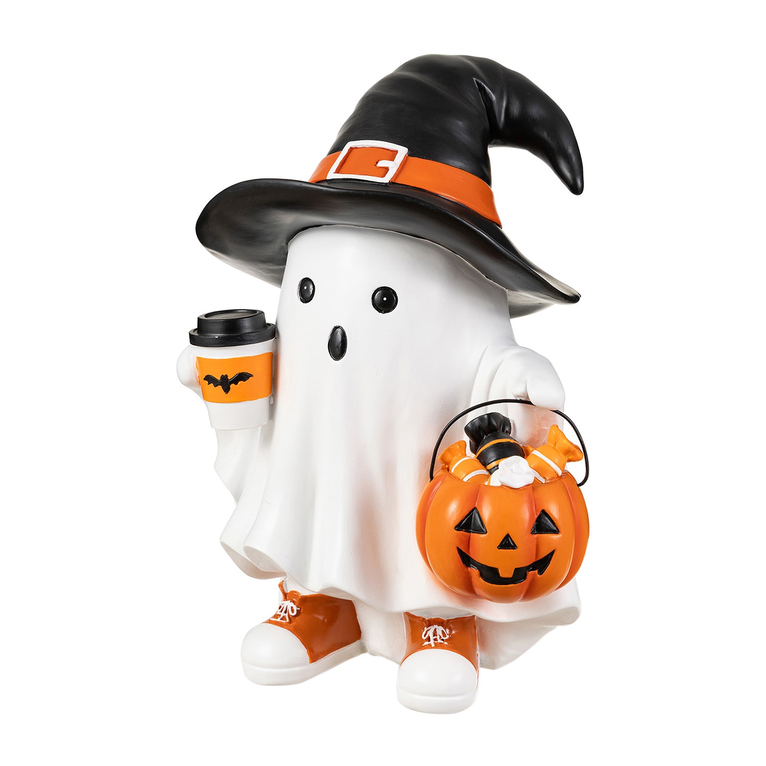 Glitzhome 12" Resin Witch Ghost Halloween Tabletop Decor