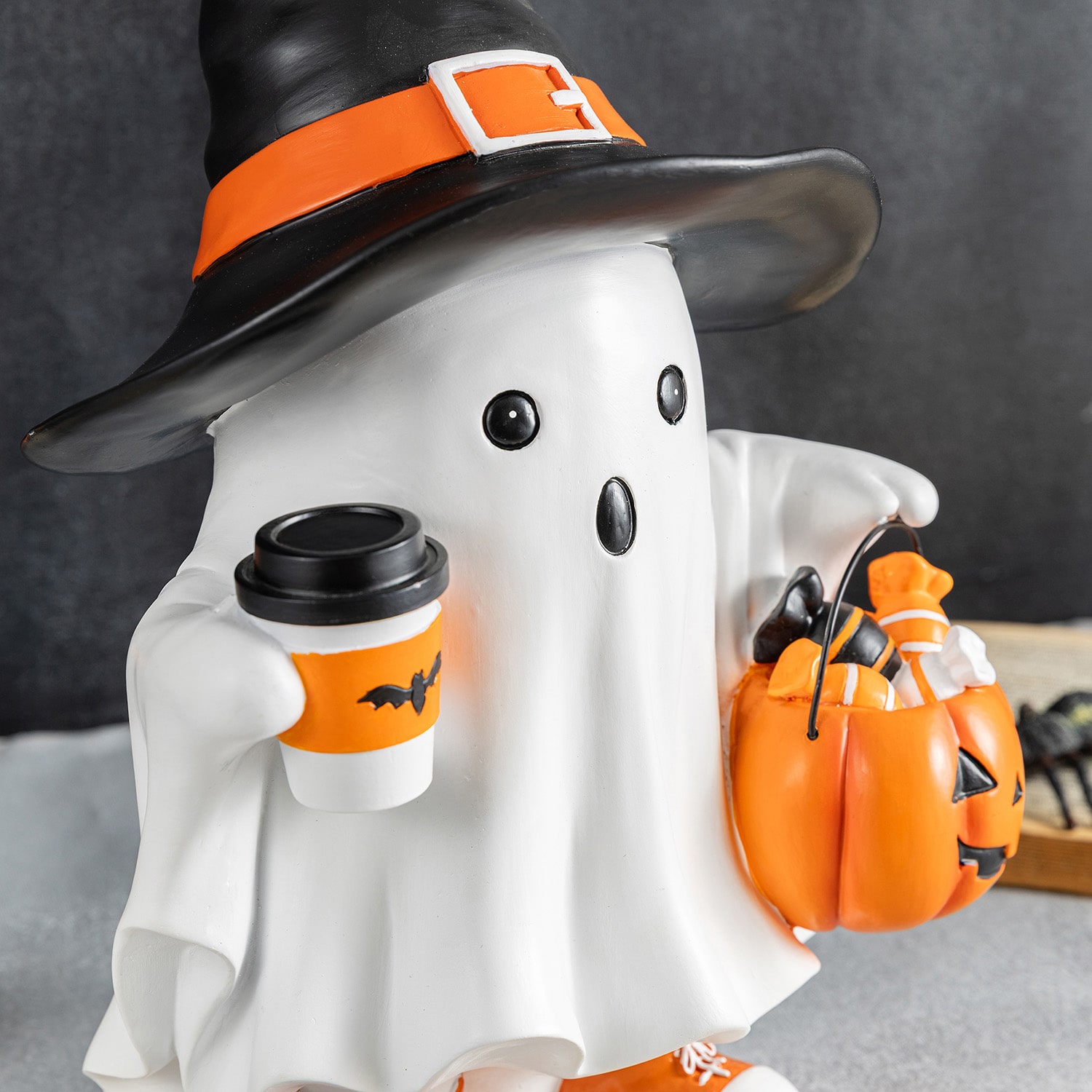 Glitzhome 12" Resin Witch Ghost Halloween Tabletop Decor