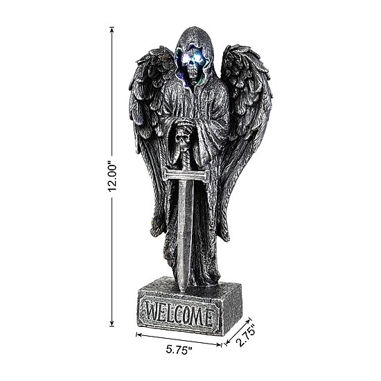 Glitzhome 12"Lighted Resin Grim Reaper Tabletop Decor