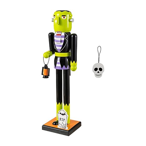 Glitzhome 18"wood Frankenstein Wood Nutcracker In Black