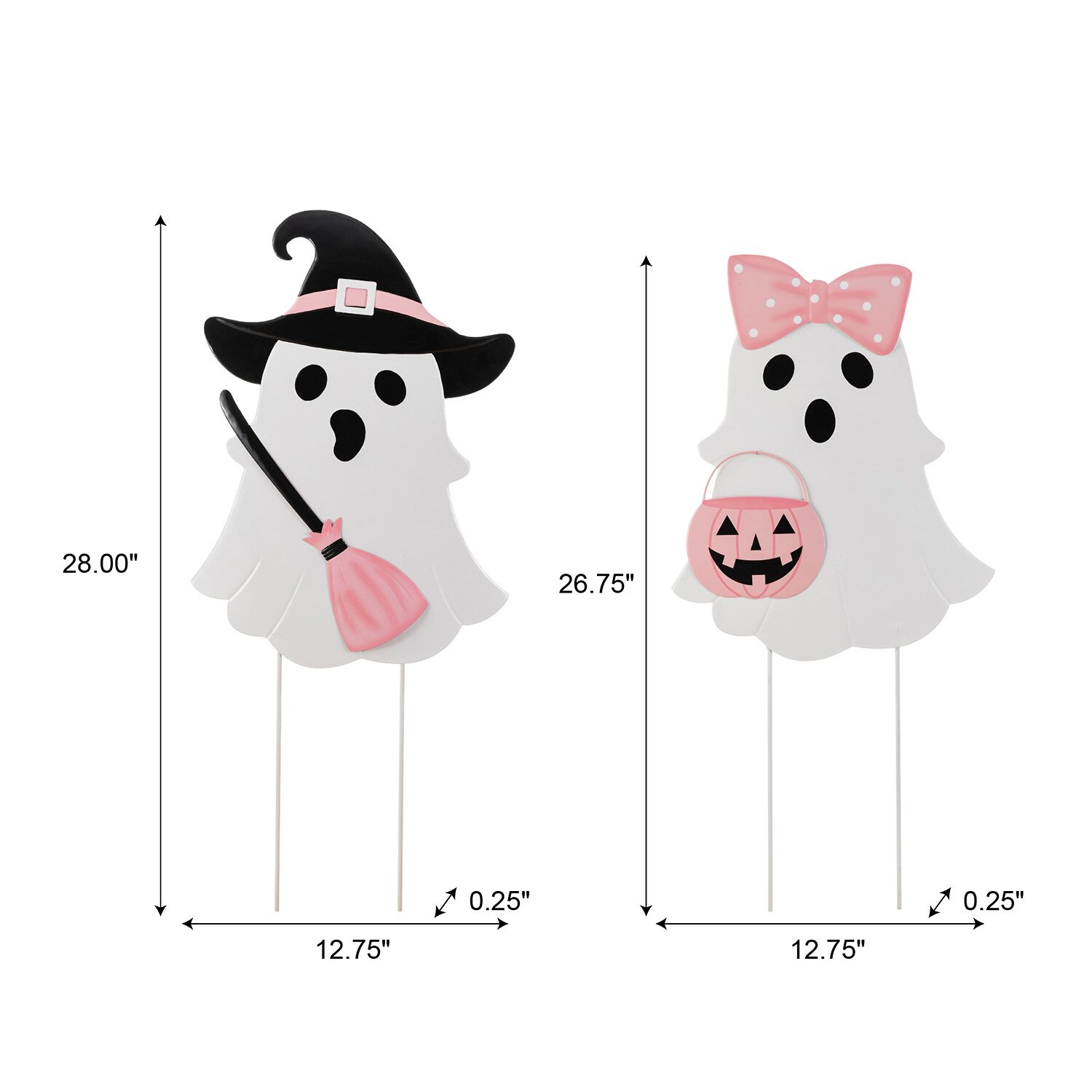 Glitzhome Metal Ghosts Halloween Yard Art