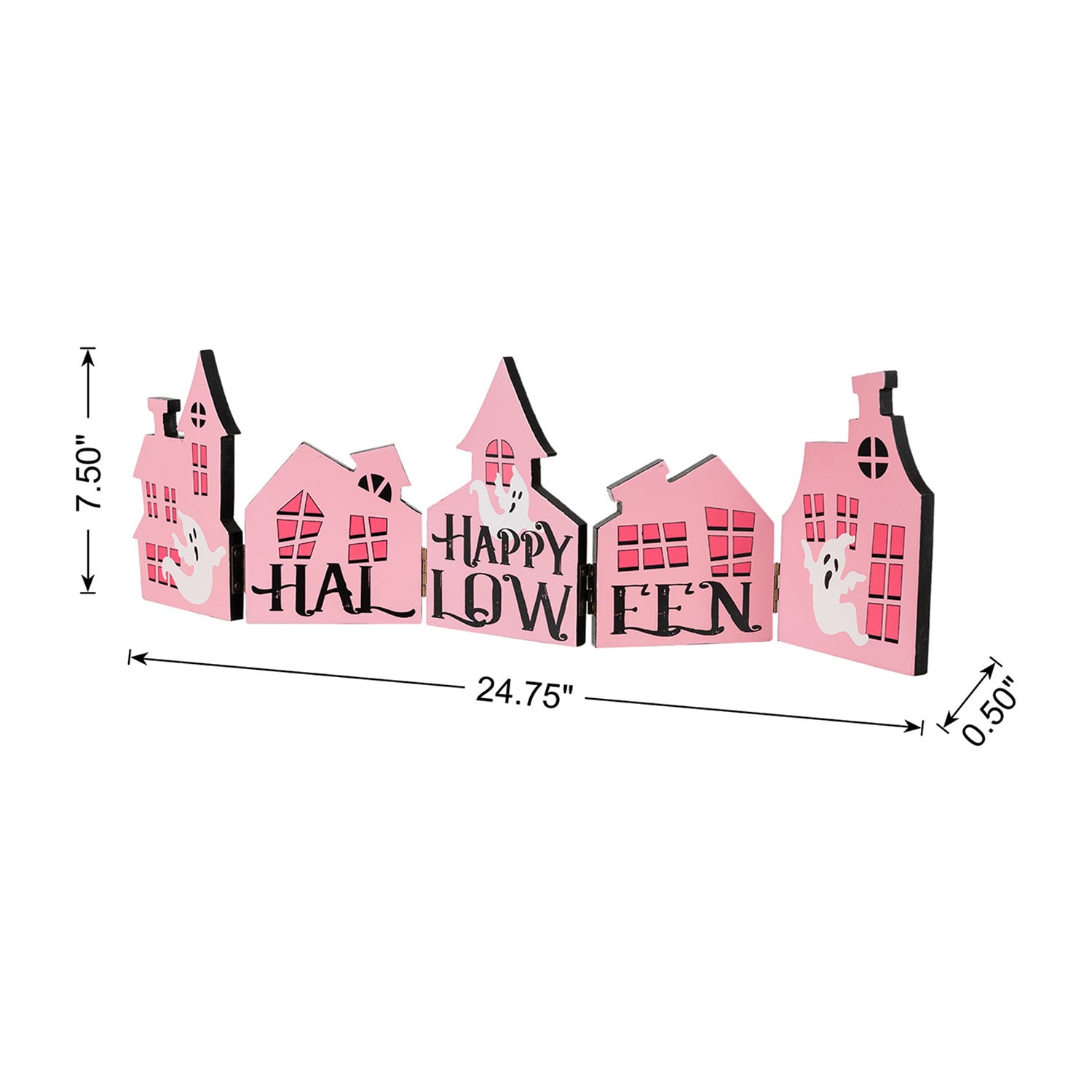 Glitzhome 25" Wooden House Halloween Tabletop Decor