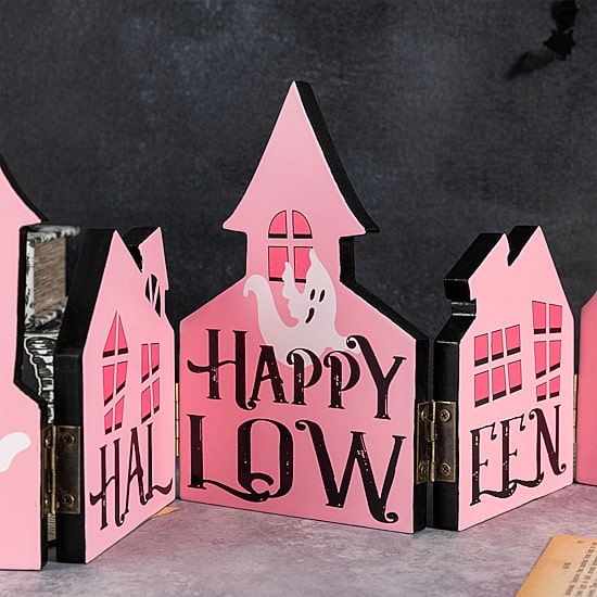 Glitzhome 25" Wooden House Tabletop Decor